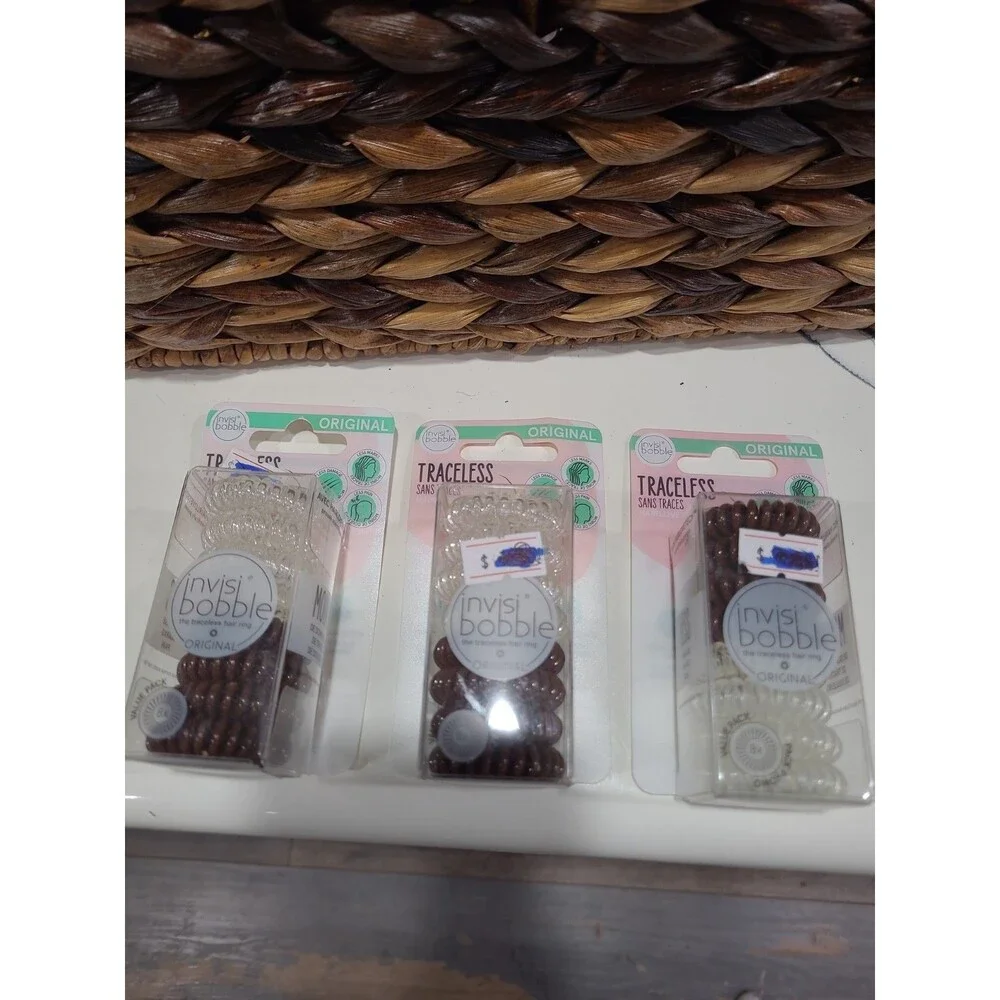 3 Invisibobble ORIGINAL Multipack 8 pieces Crystal Clear/brown 24 Total HB